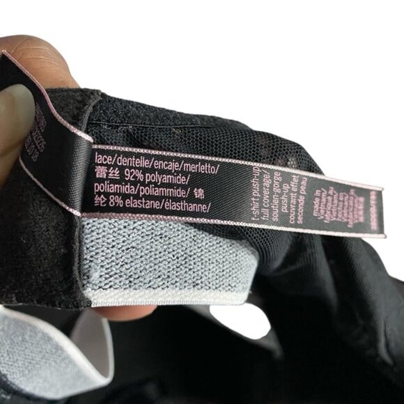 Victoria's Secret Women's Black Lace T-Shirt Push Up Plunge Bra - Picture 6 of 8